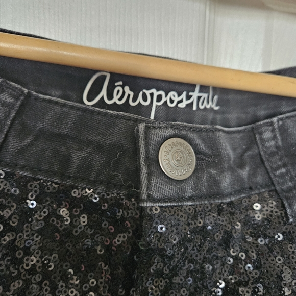 Aeropostale shorty sequin denim jeans shorts - Picture 3 of 8